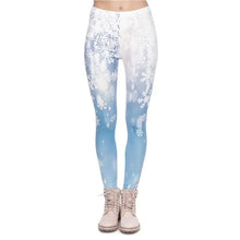 Load image into Gallery viewer, Yoga Pants with Snowflake Design Leggings