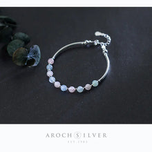 Load image into Gallery viewer, S925 Silver Bracelet with Colorful Morganite Crystals