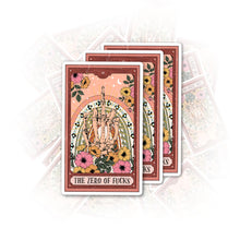 Load image into Gallery viewer, Set 3Pcs The Zero of F*CKS Sticker Funny Sticker Tarot Sticker Mystery Sticker Flower Sticker Tarot Card Sticker Water Assitant Die-Cut Vinyl Decals for Laptop Phone Water Bottles (3 Inches)