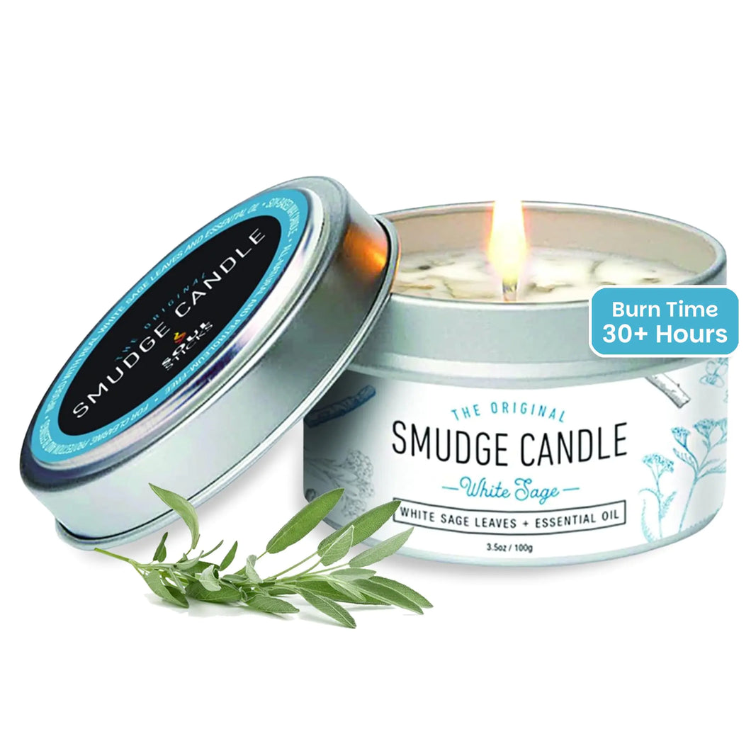 SOUL STICKS Smudge Candle for Cleansing House Meditation Chakra Healing Aromatherapy | 3.5 Ounce Smudge Candle for Spiritual Cleansing (White Sage)