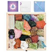Load image into Gallery viewer, 22pcs Real Crystals and Healing Stones with Crystal Neck Energy Crystals for Beginners Meditation Yoga Crystals for Beginners with Guide Wooden Gift Set 7 Chakras Energy Crystals
