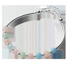 Load image into Gallery viewer, S925 Silver Bracelet with Colorful Morganite Crystals
