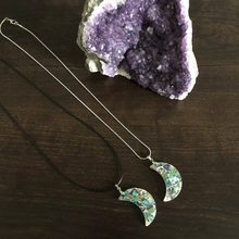 Load image into Gallery viewer, Natural Abalone Shell Moon Crescent Pendant Necklace
