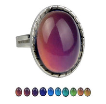 Load image into Gallery viewer, Large Round Spiritual Color Changing Mood Ring
