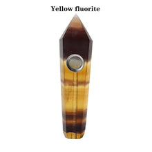 Load image into Gallery viewer, Natural Amethyst Quartz Pipe Smoking Pipe With Metal Filter
